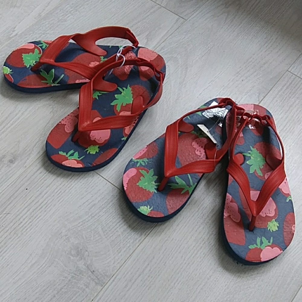 NWT Strawberry Flip Flops